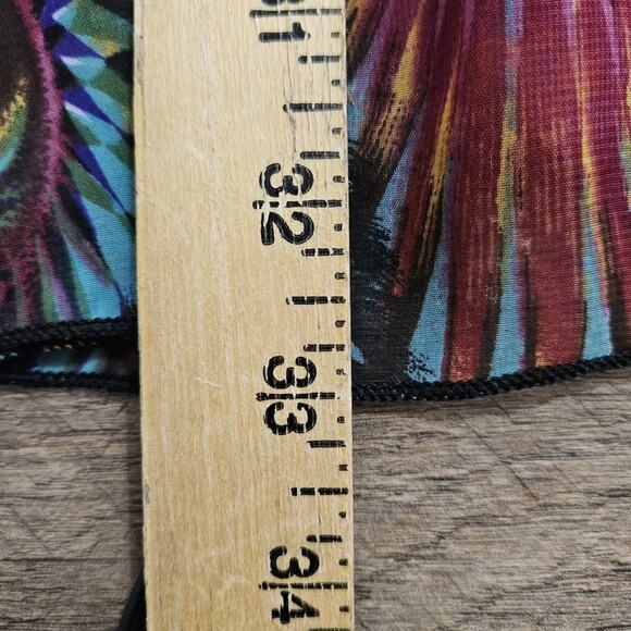 XXI Peacock Layered Tunic Beaded High Neck Top Small Fairy Retro Glam Feather - Picture 13 of 14